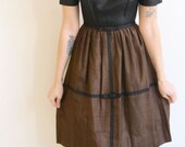 1950s Dress // Silk & Bows Party Dress // Xs-S