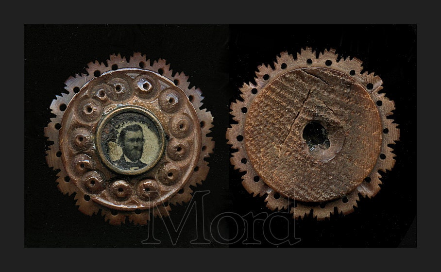 Rare 1868 Civil War General U.S. Grant Campaign Ferrotype Pin / Tintype Photo