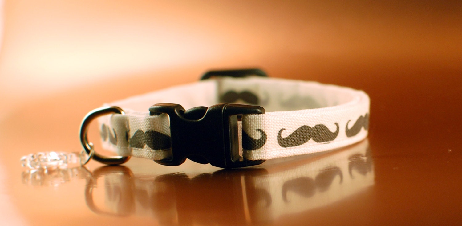 Mustache Cat Collar