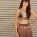 Spirit Dancer Crochet Striped Festival Top / Embroidered bikini / Native American / Tribal / Bohemian / Hippie