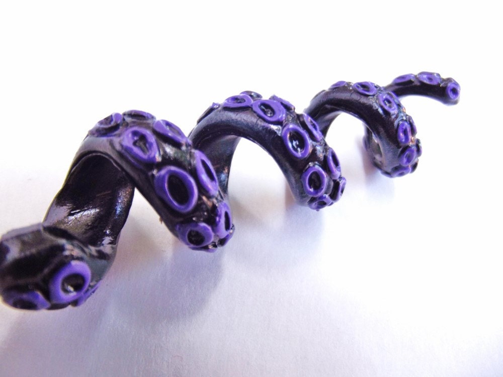 Tentacle Dread Bead - Choose Sucker and Tentacle Color -Dreadlock Accessories