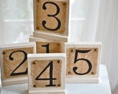 Handmade rustic burlap wedding table numbers, shabby chic wedding table numbers, farmhouse wedding table numbers
