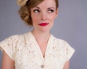 1950s hat . 50s blonde mink hat and pin . mid century fur topper