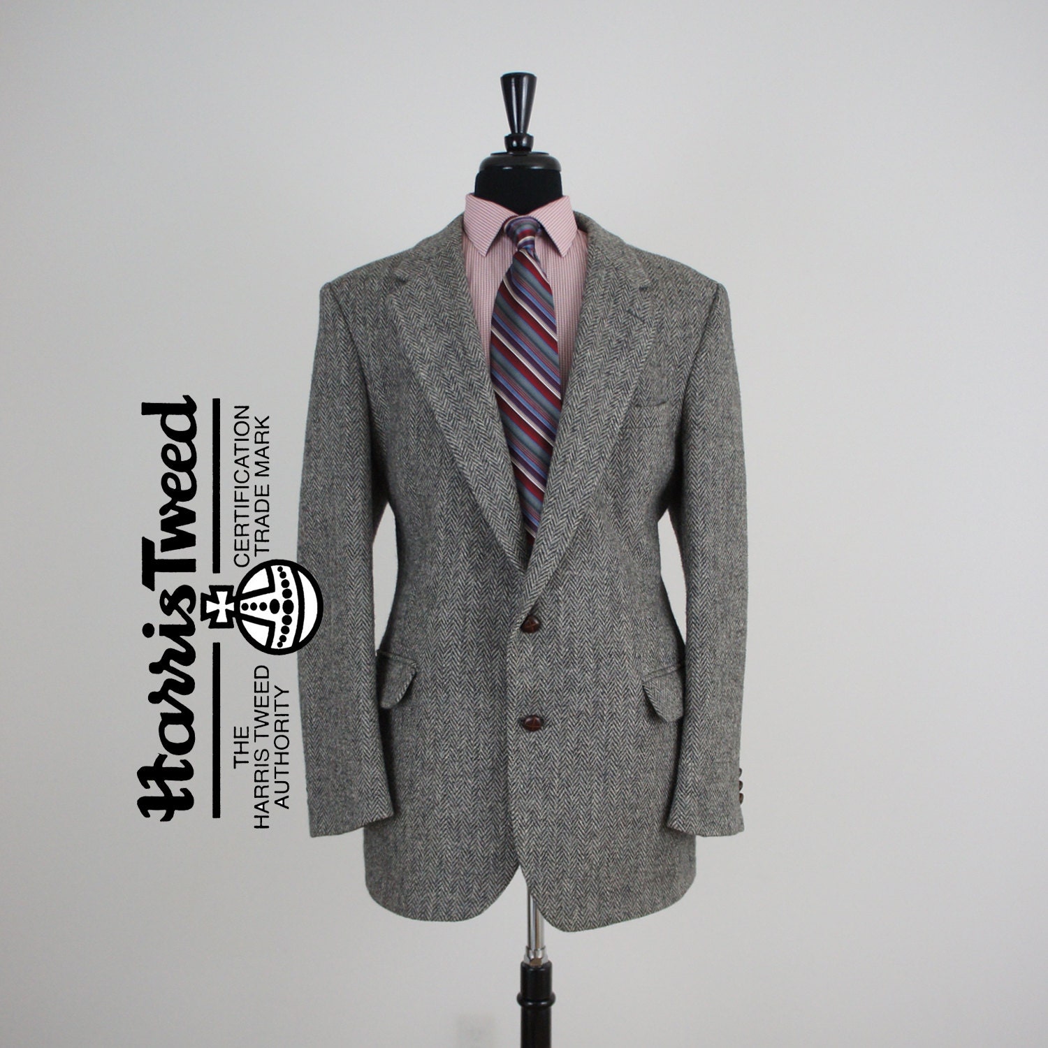 Vintage Harris Tweed Coat Tails Wool Jacket - US/UK 46 - X-Large