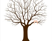 DIY Wedding Tree Guest Book - Printable PDF - Digital Fingerprint Signature Tree 11x14, 16x20, 17x22, 18x24, 20x25 or 24x30 inches