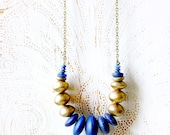 Lapis Brass Necklace