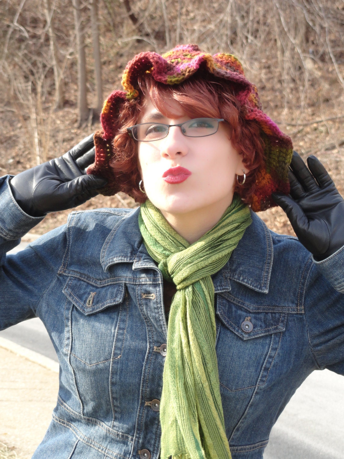 Multi Colored Crochet Cloche Hat