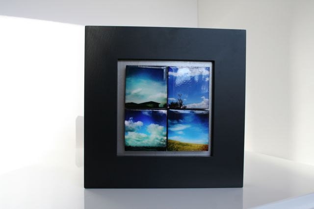 4 Cloud Photo Magnets  with Framed Magnetic Board (Hipstamagnets)