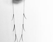sterling silver extra long statment necklace - oxidized "white teeth" art jewelry- sculptural pendant necklace - handmade by lolide