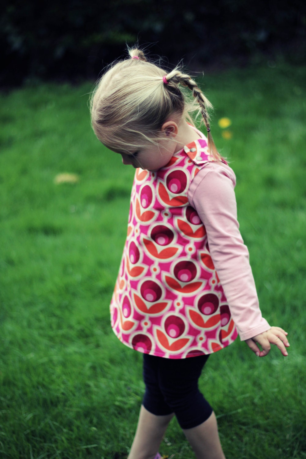 Pocket Full of Posies Reversible Pinafore, (Sizes 3mo - 6yr)