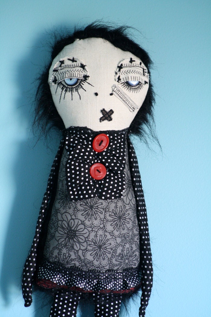 Elza the monster- Plush Art Doll- By ThEm DoLLz