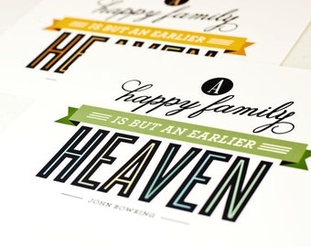 Typography Print, Art Print Quote, Inspirational Print // 8 x 10 // HAPPY FAMILY