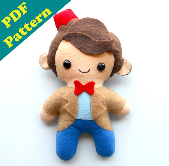 PDF PATTERN - 9" Human Plush Matt Smith Doctor Who (Digital Download)
