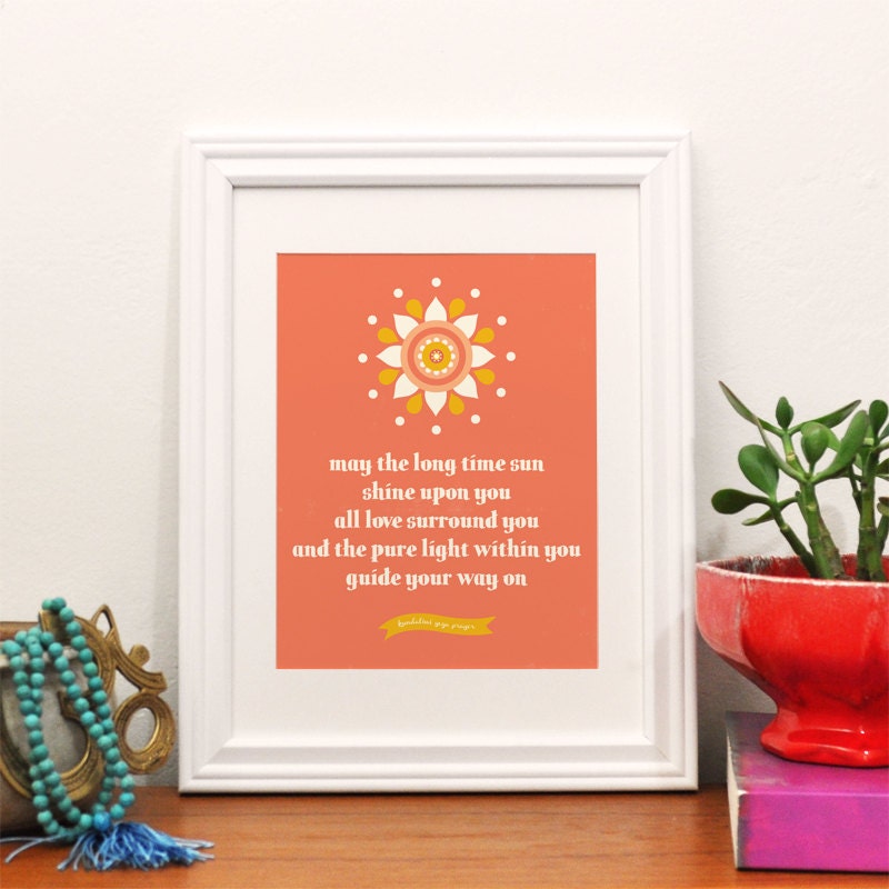 May the long time sun shine upon you, Kundalini yoga, 11 x 14