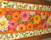 Spring Table Runner in Dahlias  Botanical Line from Henry Glass quilted