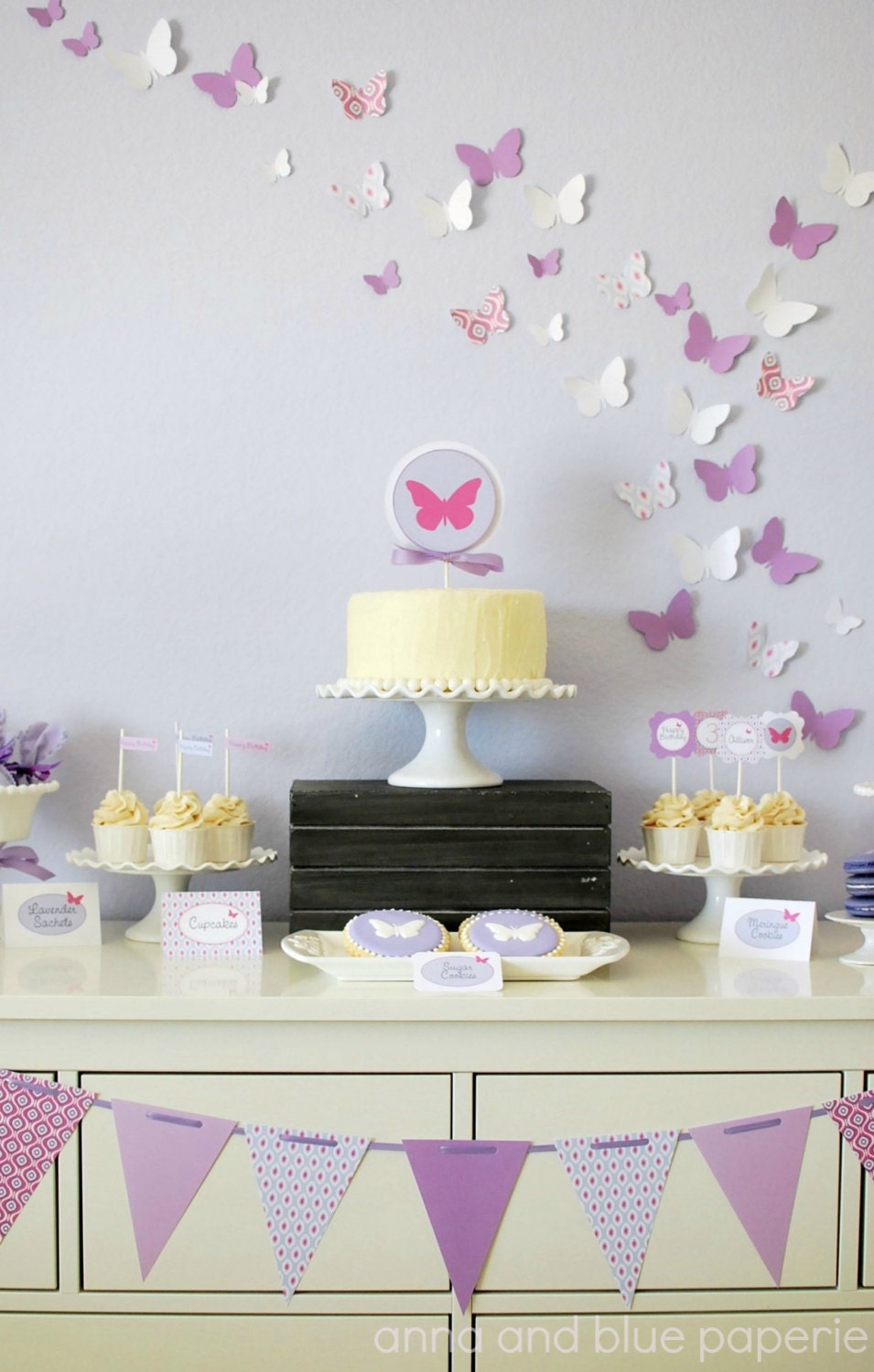Custom Butterfly Birthday - PRINTABLE DIY Party Collection- by anna and blue paperie Il_170x135
