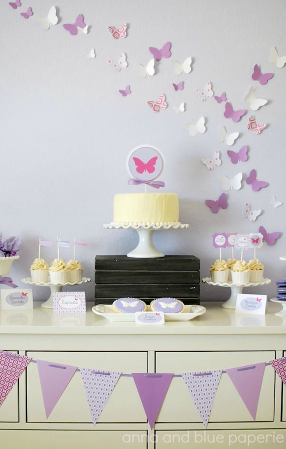 Custom Butterfly Birthday - PRINTABLE DIY Party Collection- by anna and blue paperie Il_570xn
