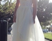Wedding Dress Strapless  Bustier Chiffon and Lace Bohemian- Morella Gown