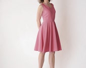 Vintage Inspired bridesmaid dress, blush pink, rose color dress - Mokkafiveoclock
