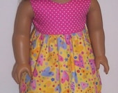 Pink & Yellow Hearts Garden Tea Dress for American Girl/18" Doll