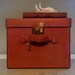 Fabulous Vintage Fulton Cowhide Leather Suitcase / Camera Case/ Storage Box / with Keys