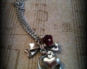 Engagement Ring Cluster Necklace Wedding Love Necklace Red