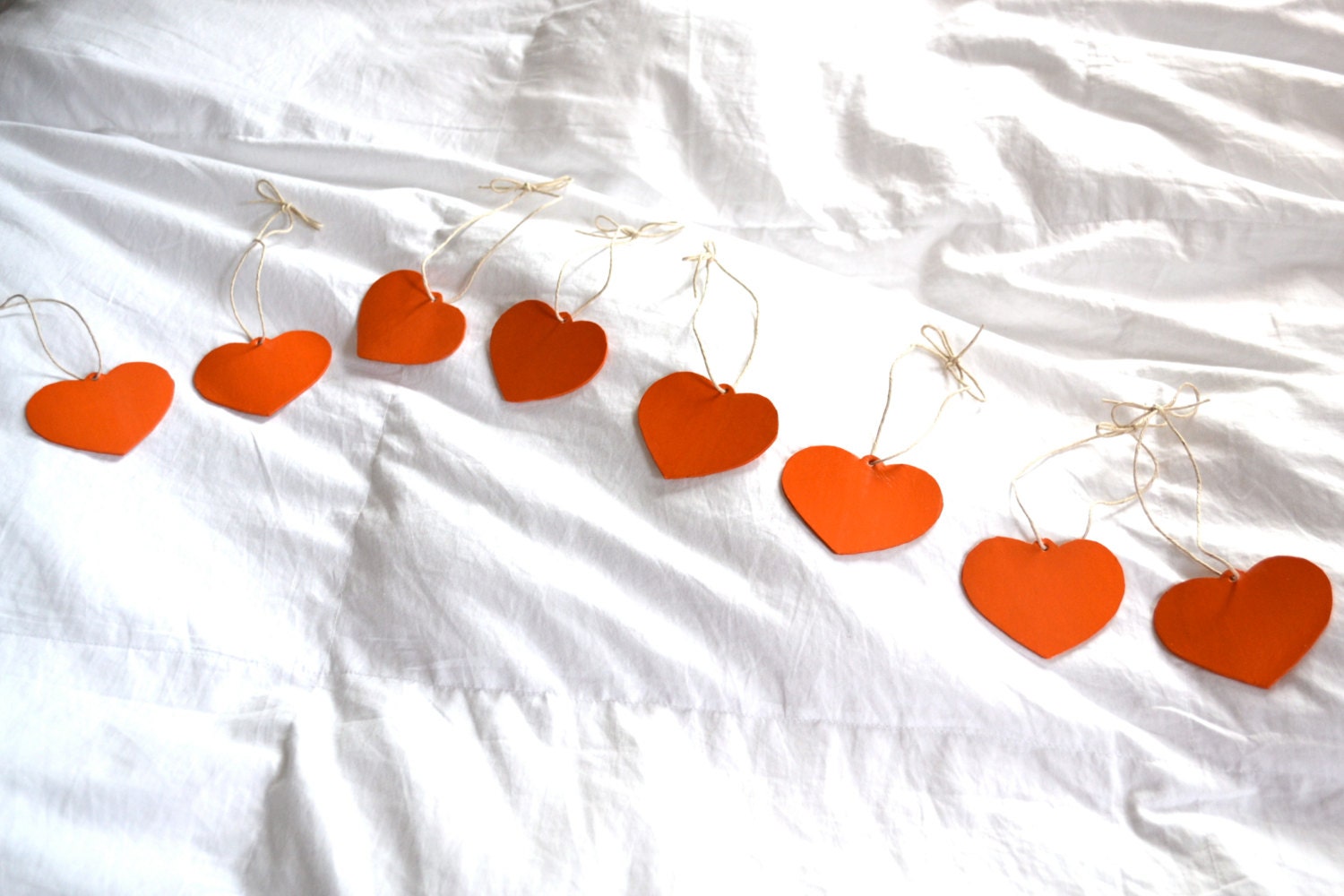 Custom Made Wedding Hearts Leather Garland