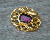 Vintage Brooch, Vintage Pin, 1980's, 80's, Vintage Gold, Jewel Brooch, Rockabilly, Vintage Accessory, Vintage Accessories,