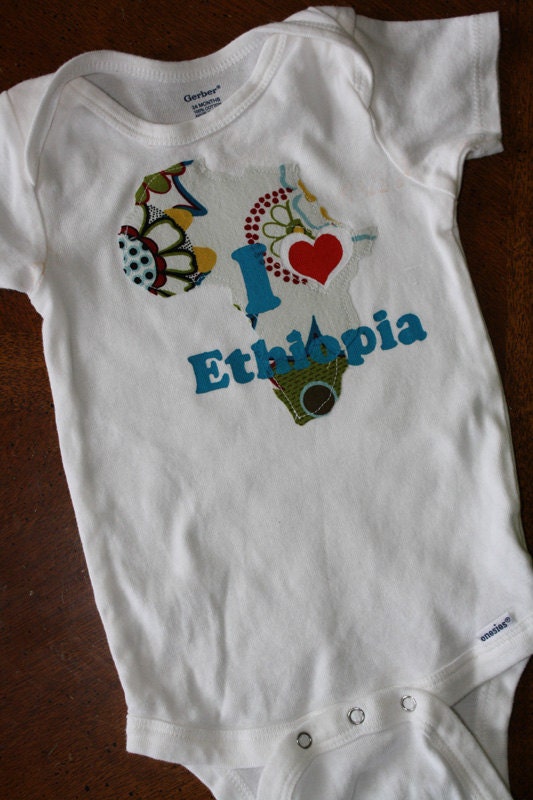 I love Ethiopia Oneise/ I love a Country, City or State Onesie/ Adoption Onesies
