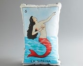La Sirena Loteria Canvas Printed Pillow