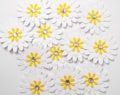 12 White Daisy Flower punch die cut scrapbook embellishments - No987