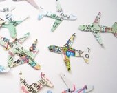 100 Mini Airplanes Map Atlas punch die cut confetti scrapbook embellishments - No191