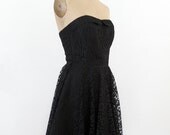 LBD / vintage 80s dress / black lace cocktail dress