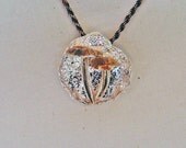 Mushroom Duo Pendant with Ribbed Caps in Fine Silver OOAK Handmade