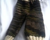 Fitted Knit Longies/ Wool Soaker/ Sweatpants in Camo and White
