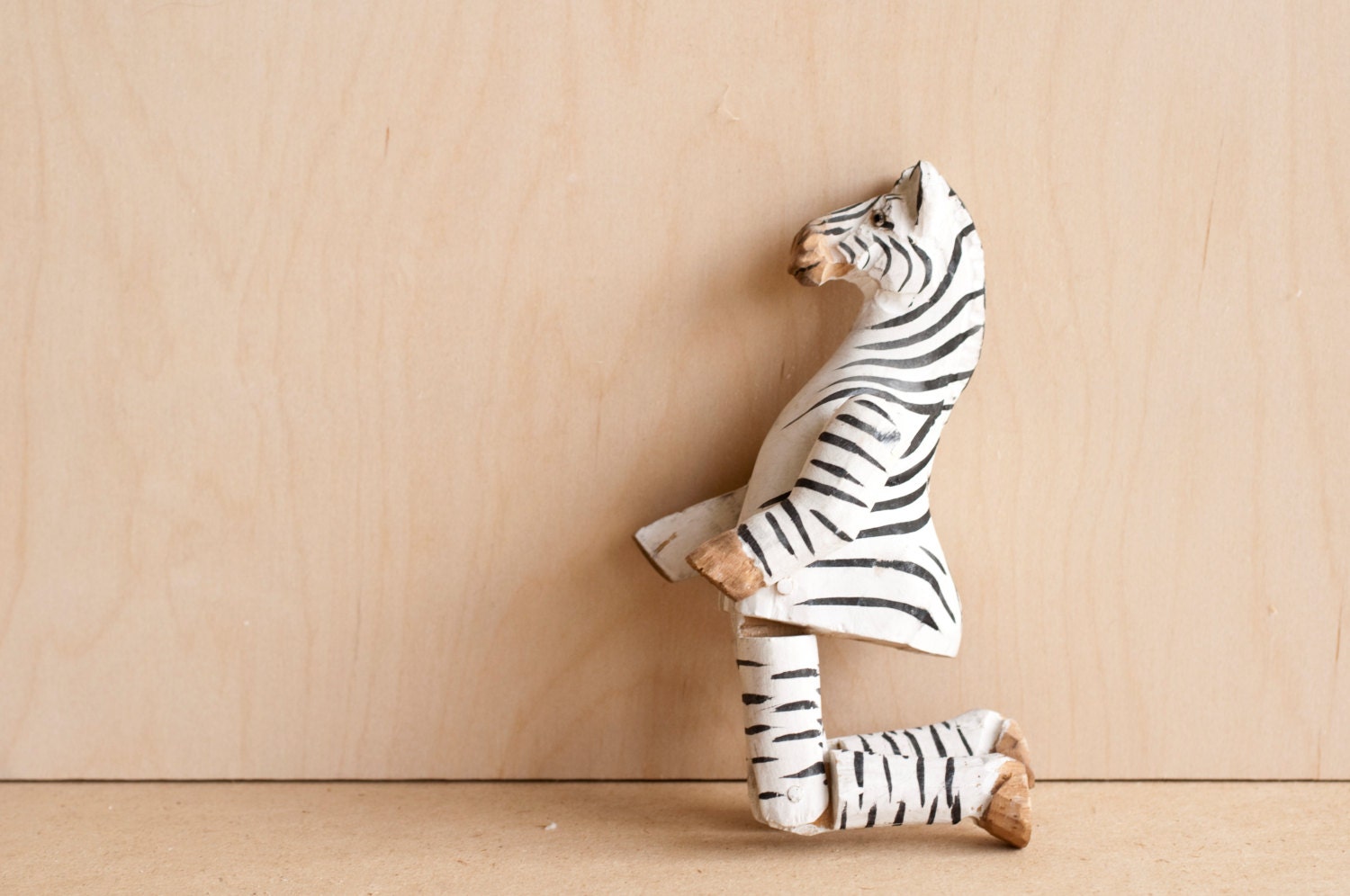 handmade wooden zebra