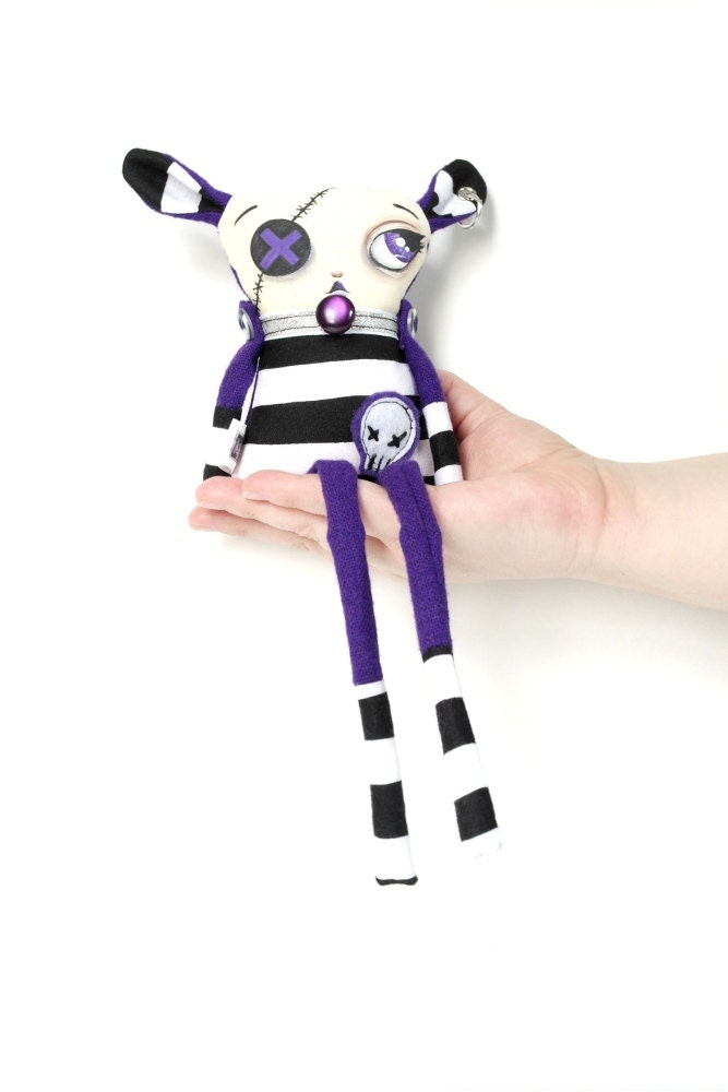 Art Doll Stuffed Plushie Soft Sculpture The Original Handmade Hand Painted Miniature Oddling Neptune