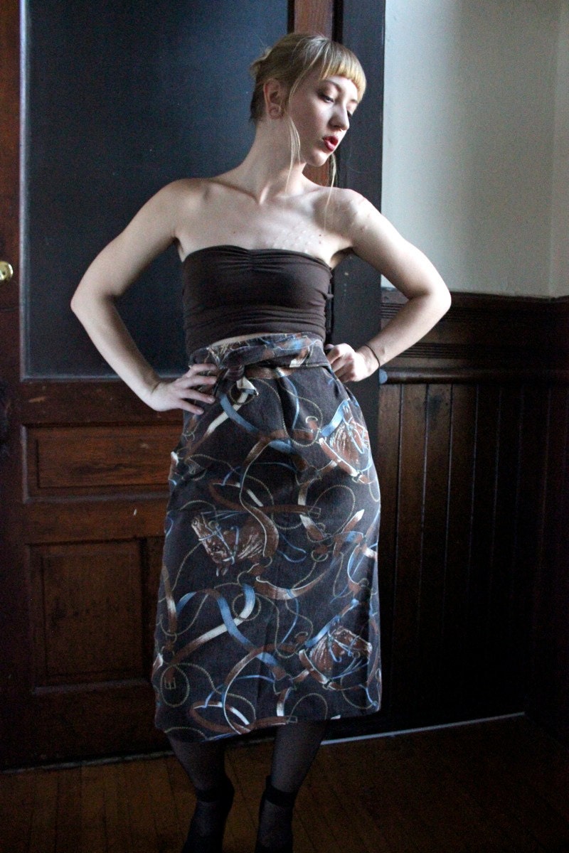 high waist horse wrap skirt