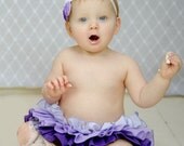 Fabric Tutu All Around Ruffle Diaper Cover Bloomer Baby Skirt Purple Passion