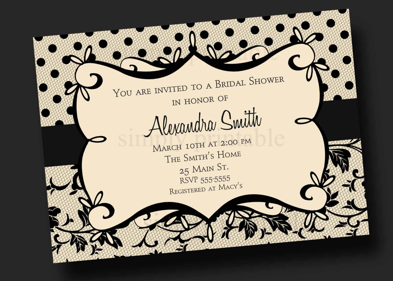 Black Lace Bridal Shower Invitation Il_170x135