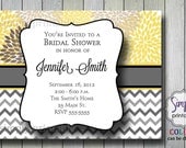 Yellow & Gray Chevron Bridal Shower Invitation Il_170x135