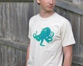Octopus T-Shirt, Green Blue, Organic Cotton