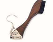 Wooden Coat Hanger Lint Brush Vintage Folding Travel Hanger Men Suit Clothes Brush