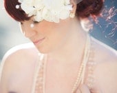 Vivienne Bridal Headpiece Feather Fascinator White Wedding Hat Millinery Comb Veil Alternative
