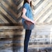 The Taplin Purse in Charcoal Waxed Canvas with Dusty Jade Lining