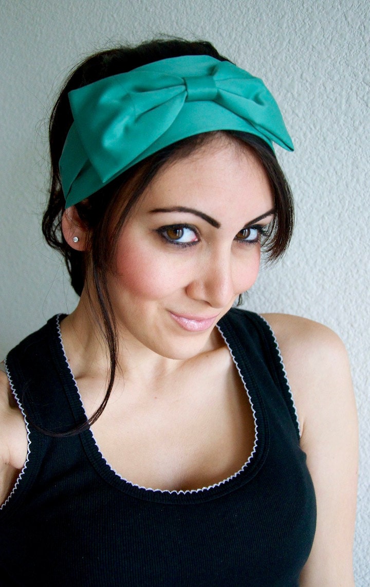Green Bow Turban - LUCY Green Bow Turban Headband