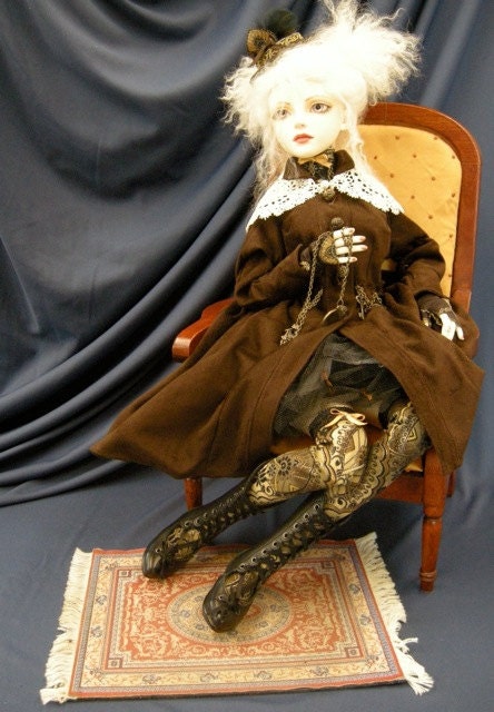 BJD Steampunk Sueded and Chained Coat