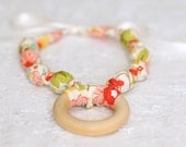 Teething Ring Necklace for Breastfeeding/Nursing Necklace, Teething Necklace, Babywearing, Fabric Necklace