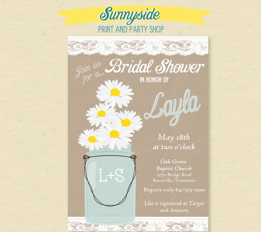 Mason Jar of Daisies - Bridal Shower Invite Il_170x135