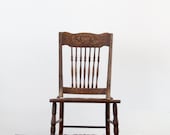 Antique Spindle Back Chair / Old Wood Chair